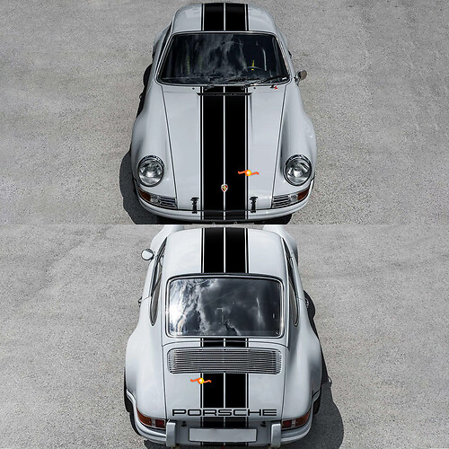 Zijstrepen Porsche Decal Sticker voor Porsche 911 ST 1970
 1