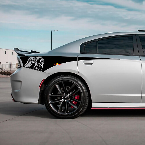 IJzeren Scat Pack Achterste Kwartaal Zijstreep Vinyl Decal Sticker voor Dodge Charger
