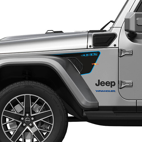 4xe Spatbord Vent Vinyl Sticker voor Jeep Wrangler JL JLU Gladiator
