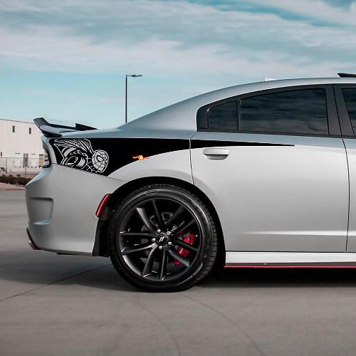 Achterste zijstreep vinyl sticker voor Dodge Charger Scat Pack
