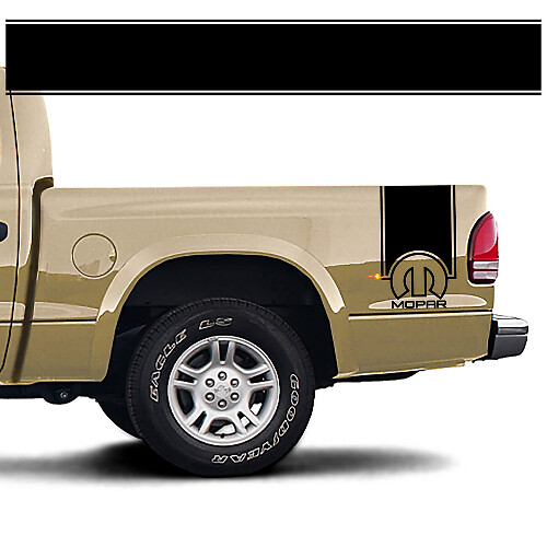 Mopar-stijl vinyl decalset met achterste zijstrepen voor Dodge Dakota