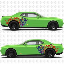 SRT Demon met Blood Side Achterkant Spatbord Decals Stickers Graphics voor Dodge Challenger
 3