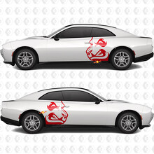 Zij Angry Hell Panda Bear Decals Stickers voor Dodge Challenger of Charger
 2
