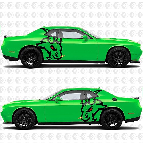 Zij Angry Hell Goat Decals Stickers voor Dodge Challenger of Charger
