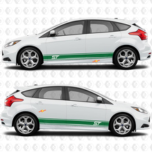 Zijdeuren 2 kleuren streep Rocker panel Vinyl Decal Sticker Graphic voor Ford Focus ST
 2