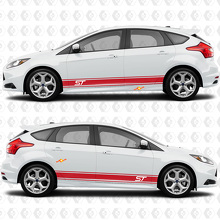Zijdeuren 2 kleuren streep Rocker panel Vinyl Decal Sticker Graphic voor Ford Focus ST
 3