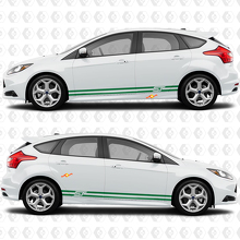 Zijdeuren 2 kleuren Streep Rocker panel Vinyl Sticker Grafisch voor Ford Focus ST
 2