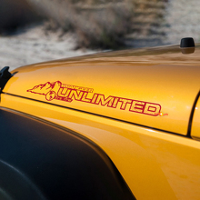 ONBEPERKTE Topografische Kaart Berg Jeep Wrangler motorkap Sticker rubicon sahara JL JK CJ TJ YJ
 3