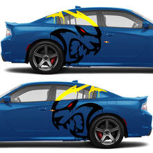 Blood Hellcat zij vinyl decal kit voor Dodge Challenger of Charger_2