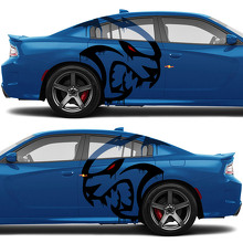 Hellcat-decals voor de zijkant in 2 kleuren voor Dodge Challenger of Charger
 3