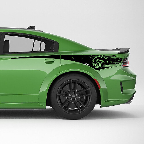 Hellcat Verweerde Achterste Zijstreep Vinyl Decal Sticker voor Dodge Charger
