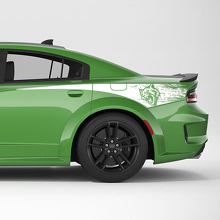 Hellcat Versleten Achterste Zijkant Strepen Vinyl Decal Kit voor Dodge Charger_2