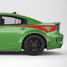 Vlammen Achterste Kwartaal Zijstreep Vinyl Decal Sticker voor Dodge Charger
 3