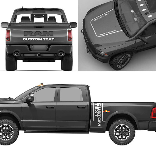 Aangepaste Lettering Complete Kit Vinyl Stickers voor Dodge Ram Power Wagon