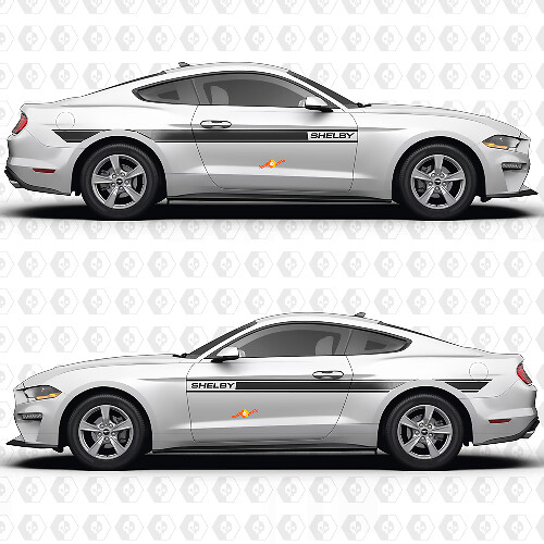 Shelby Zijdeur Streep Race Decals Stickers voor Ford Mustang
 1