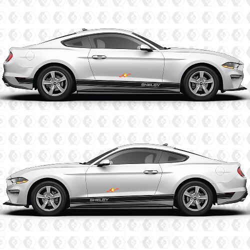 Shelby zij-instap zijpaneel streep race-decals stickers voor Ford Mustang
 1