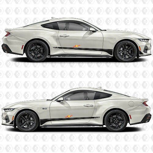 GT Zijrockerpaneel Deur Streep Racing Decals Stickers voor Ford Mustang
 1