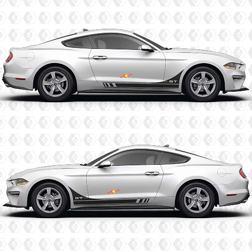 GT Zijdeuren Racing Stripe Vinyl Decal Sticker Graphics 2 voor Ford Mustang GT
