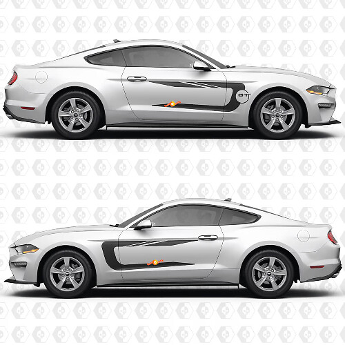 Mustang GT Zijdeur Strepen Race Decals Stickers voor Ford Mustang
