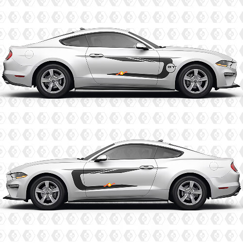 Mustang GT Zijdeur Strepen Race Decals Stickers voor Ford Mustang
 1