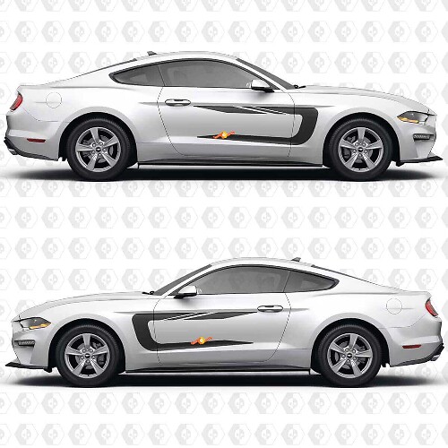Deurstreep Vinylstickers in Racingstijl voor Musclecar Mustang