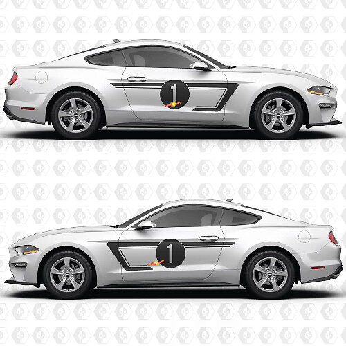 Mustang Nummer Zijdeuren Strepen Race Decals Stickers voor Ford Mustang
