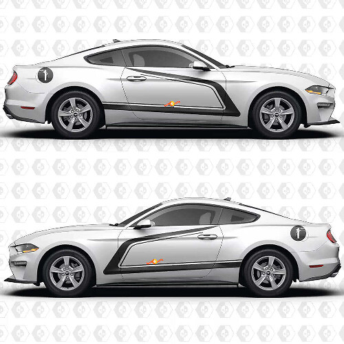 Nummer en zijdelingse racestrepen vinyl decal set voor Musclecar Musclecarmodel