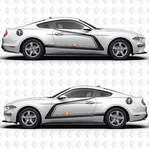 Zijdeur Strepen Race Decals Stickers voor Ford Mustang
 1