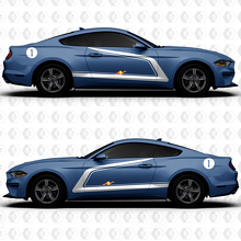 Zijdeur Strepen Race Decals Stickers voor Ford Mustang
 3