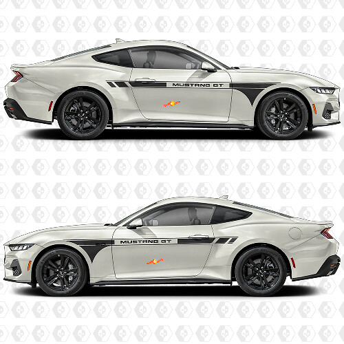 Mustang GT Zijdeur Strepen Race Decals Stickers voor Ford Mustang GT
 1