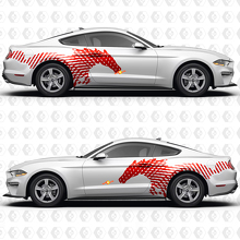 Paardenzijdeuren Strepen Race-decals Stickers voor Ford Mustang
 2