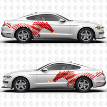 Paardenzijdeuren Strepen Race-decals Stickers voor Ford Mustang
 2