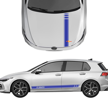 Decal Strepen Zijkant Deur en Motorkap race ontwerp kit Voor Volkswagen Golf-R360S
 3