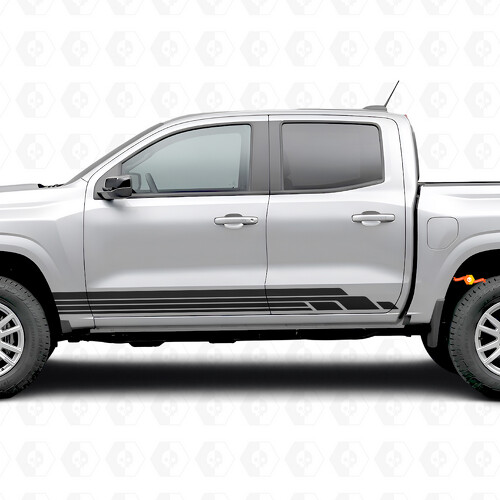 Gelaagde Lightning Deur- & Sierlijsten Vinyl Strepen voor Chevrolet Colorado 3e Generatie 2023-2026
