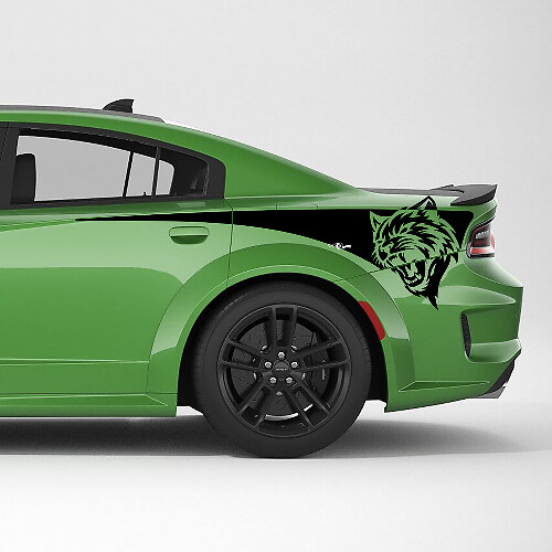 Hellcat achterste zijstripes vinyl decal kit voor Dodge Charger