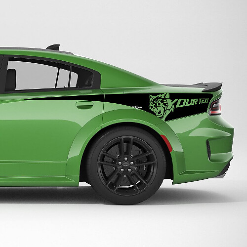 Hellcat Wildcat Custom Achterkwart Zijstrepen Vinyl Decal Kit voor Dodge Charger