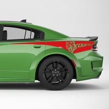 Hellcat Wildcat Custom Achterkwart Zijstrepen Vinyl Decal Kit voor Dodge Charger_3