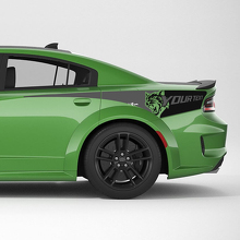 Hellcat Wildcat Achterste Zijstrips Vinyl Decal Set voor Dodge Charger_2