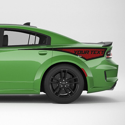 Aangepast geperforeerd Vinylsticker Kit voor achterste zijstrook voor Dodge Charger