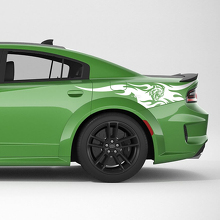 Wildcat Flames Achterachterzijstrip Vinyl Decal Kit voor Dodge Charger_2