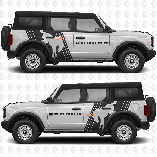Zijdeuren Bronco bestickering decals stickers voor Ford Bronco
