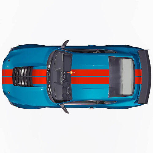 Dubbele Strepen Voorste Bovenste Achter Vinyl Decal Kit voor Musclecar Musclecarmodel_1