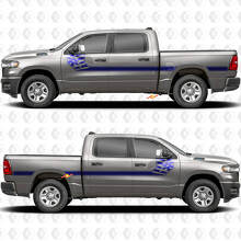 USA US Flag Side Doors Bedside Stripes Stickers Decals Graphics for Dodge RAM 1500 3
