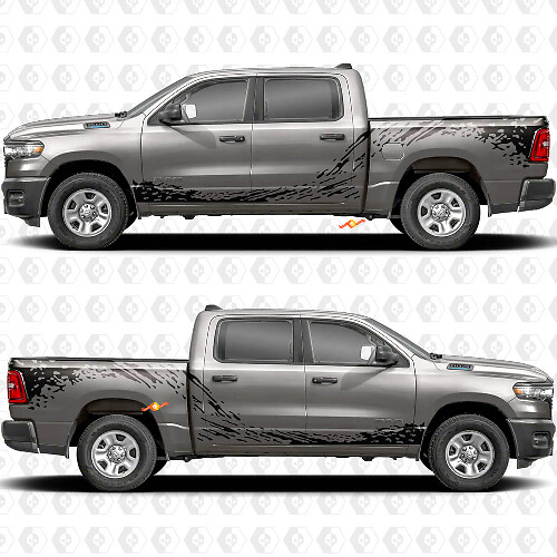 Modder Spat Grafische Zijwand Vinyl Decal Kit voor Dodge RAM 1500