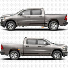 Aangepaste Tekst Performance Rocker Panel Zijdeuren Strepen Stickers Decals Grafieken 2 voor Dodge RAM 1500 7