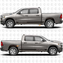 Aangepaste Tekst Performance Rocker Panel Zijdeuren Strepen Stickers Decals Grafieken 2 voor Dodge RAM 1500 8