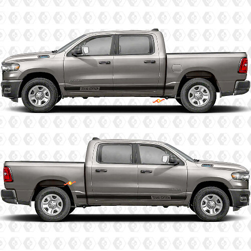 Aangepaste Tekst Performance Rocker Panel Zijdeuren Strepen Stickers Decals Grafieken 3 voor Dodge RAM 1500