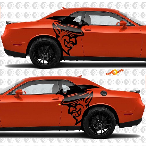 Pursuit Demon Side Logo Car Vinyl Decal Graphic Sticker Cast for Dodge Challenger Demon SRT