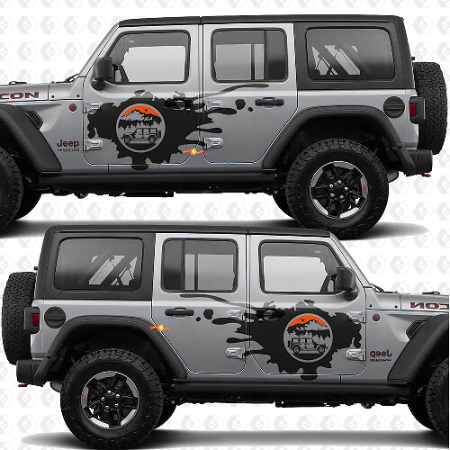 Mountains Nature Overland Side Vinyl Decal Sticker voor Jeep Wrangler