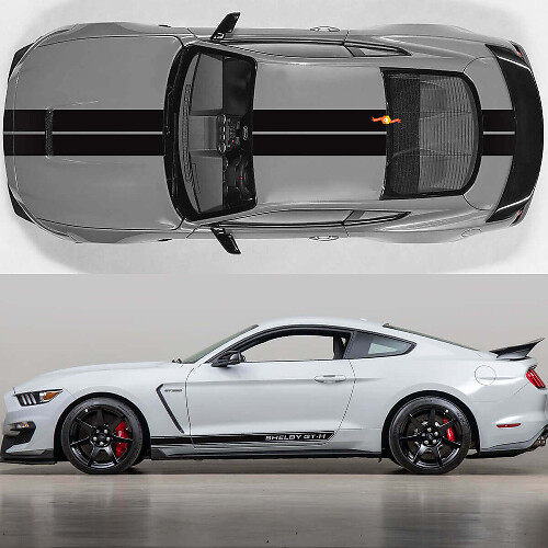 Racing motorkap en zijstrepen vinyl decal kit voor Musclecar Musclecarmodel GT-H
